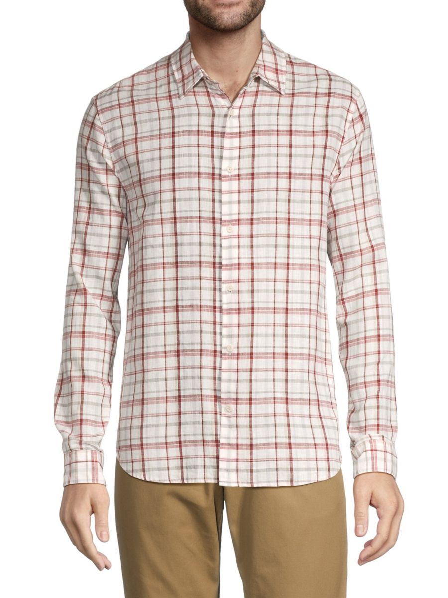 Рубашка Oakmont из смеси льна и хлопка в клетку Vince, цвет Alabaster
Рубашка Oakmont из смеси льна и хлопка в клетку Vince, цвет Alabaster