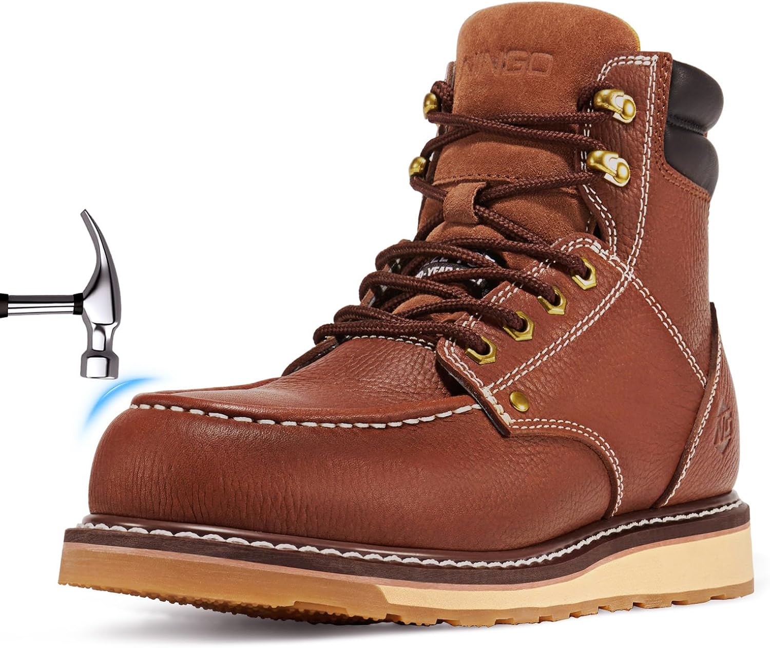 Ботинки NINGO для мужчин с металлическим/мягким носком, 15 см водонепроницаемые мужские ботинки с клиновидным носком, светло-коричневый
Ботинки NINGO для мужчин с металлическим/мягким носком, 15 см водонепроницаемые мужские ботинки с клиновидным носком, светло-коричневый