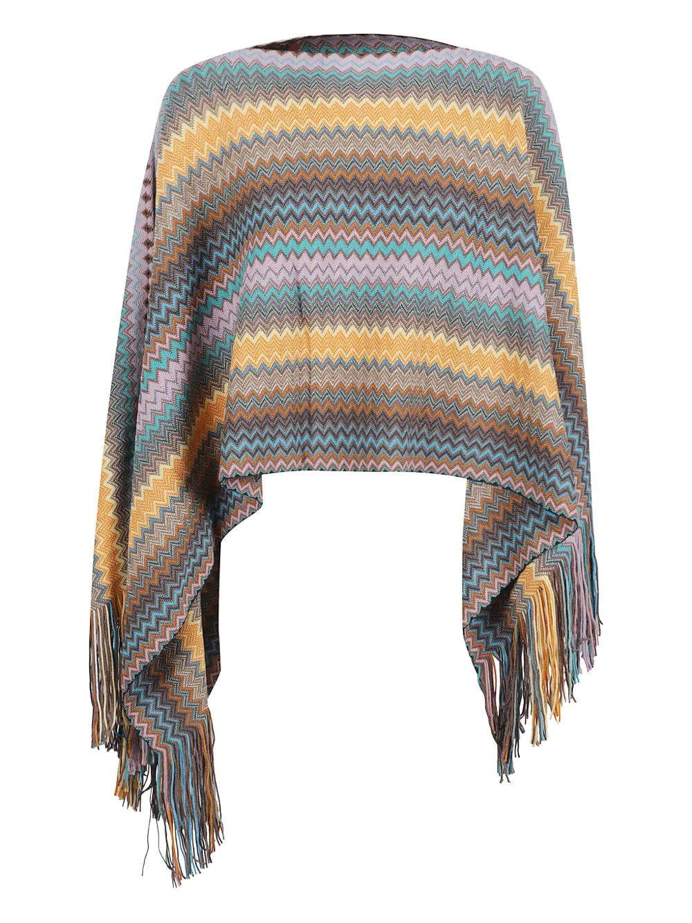 Пончо с шашечным узором и бахромой Missoni, желтый
Пончо с шашечным узором и бахромой Missoni, желтый