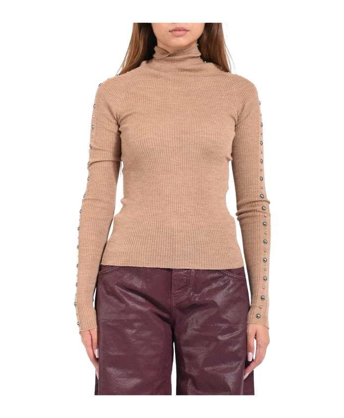 Вязаный шерстяной свитер с заклепками Laneus, коричневый
Вязаный шерстяной свитер с заклепками Laneus, коричневый