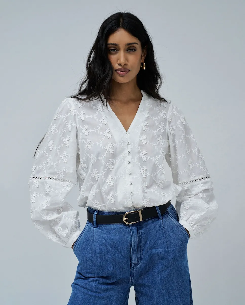 Женская блузка жаккард с цветочным принтом Salsa Jeans, белый
Женская блузка жаккард с цветочным принтом Salsa Jeans, белый