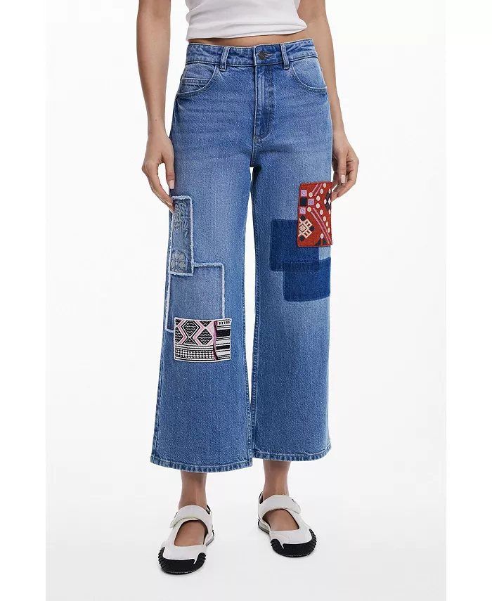 Женские прямые джинсы с заплатками Desigual, синий
Женские прямые джинсы с заплатками Desigual, синий