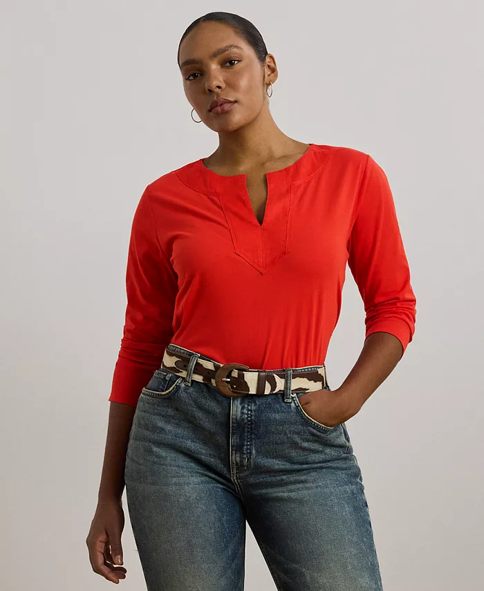 Туника больших размеров из хлопкового джерси с рукавом три четверти Lauren Ralph Lauren, красный
Туника больших размеров из хлопкового джерси с рукавом три четверти Lauren Ralph Lauren, красный