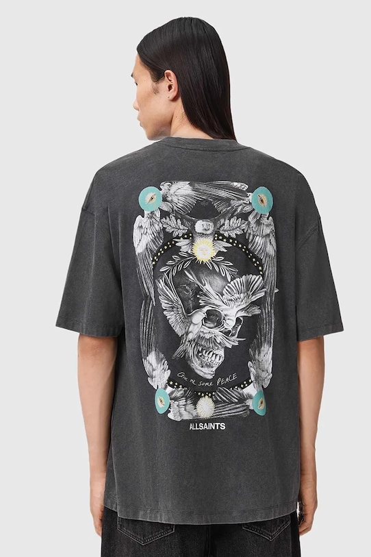 Хлопковая футболка Allsaints, серый
Хлопковая футболка Allsaints, серый
