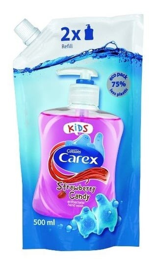 Сменный блок жидкого мыла, 500 мл Carex, Kids Strawberry Candy 
Сменный блок жидкого мыла, 500 мл Carex, Kids Strawberry Candy