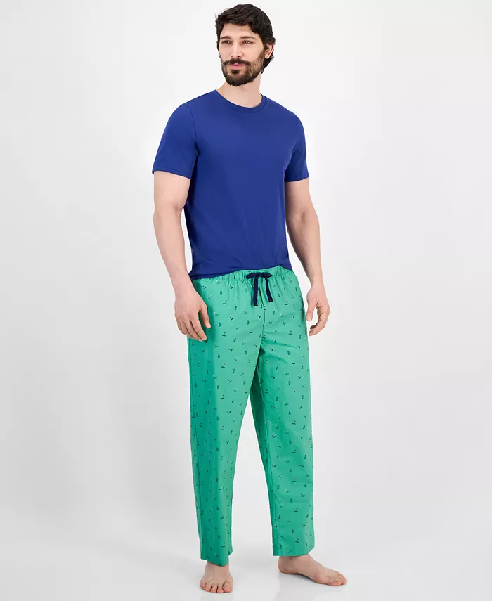 Мужские пижамные брюки с плетеным узором в гольф-стиле Club Room, зеленый 
Мужские пижамные брюки с плетеным узором в гольф-стиле Club Room, зеленый