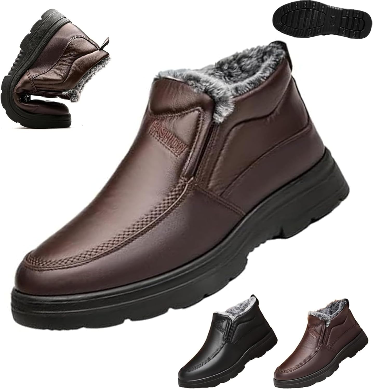 Мужские кожаные зимние сапоги с теплой меховой подкладкой, удобные слипоны для снега, водонепроницаемые, легкие повседневные лоферы для прогулок с противоскользящей подошвой, для среднего возраста и пожилых Ghtrhsb, коричневый
Мужские кожаные зимние сапоги с теплой меховой подкладкой, удобные слипоны для снега, водонепроницаемые, легкие повседневные лоферы для прогулок с противоскользящей подошвой, для среднего возраста и пожилых Ghtrhsb, коричневый