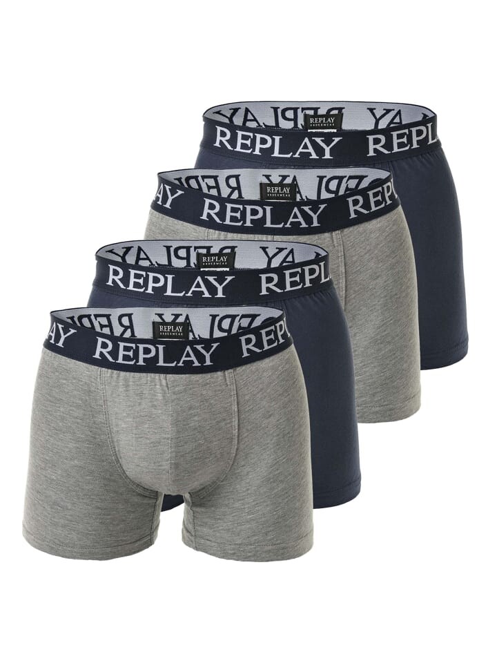 Боксеры Replay short 4er Pack, цвет grau meliert/marineblau
Боксеры Replay short 4er Pack, цвет grau meliert/marineblau