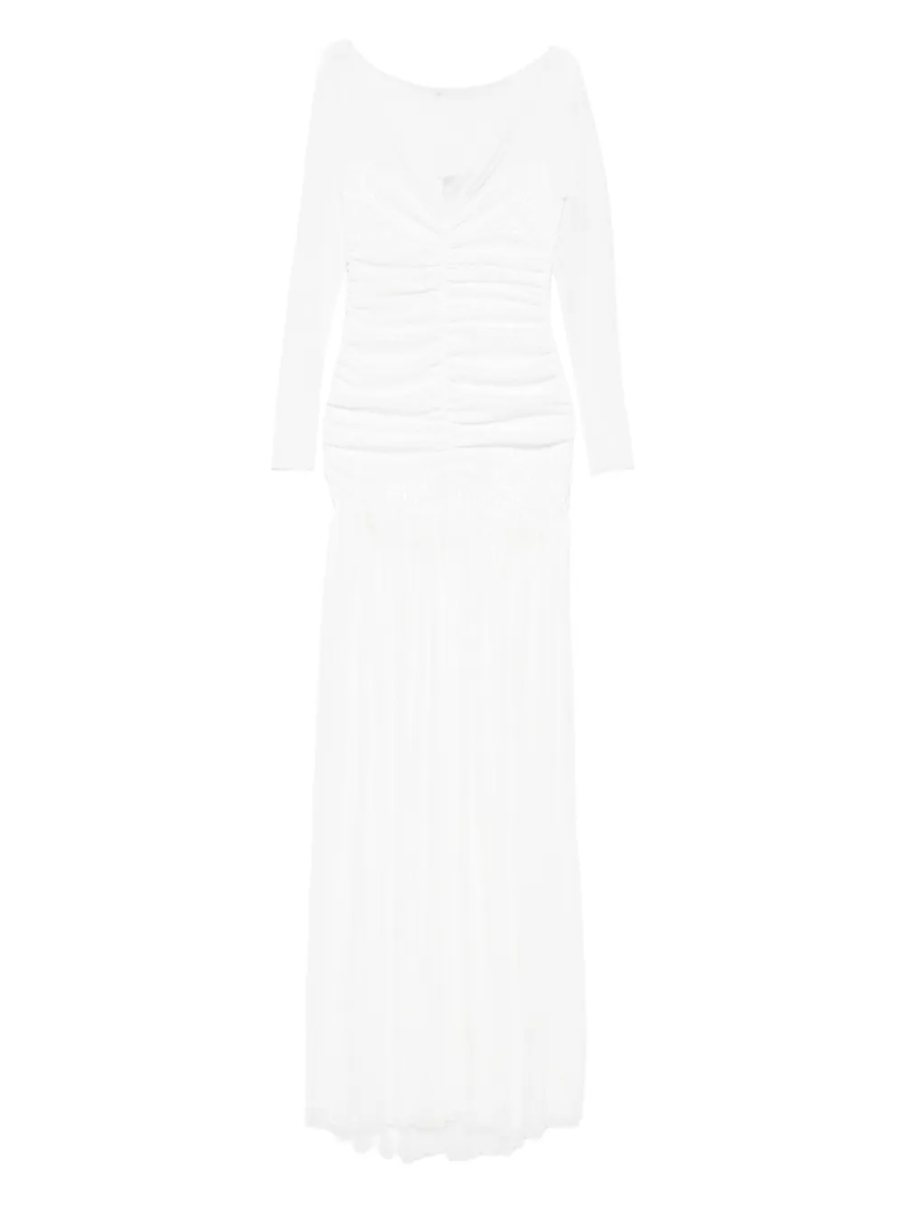 Платье макси с длинными рукавами и сборками Atu Body Couture, белый
Платье макси с длинными рукавами и сборками Atu Body Couture, белый