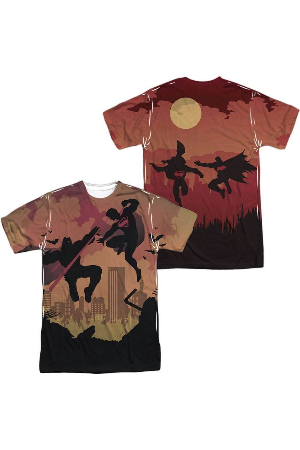 Футболка с коротким рукавом для взрослых из полиэстера «Бэтмен против Супермена» с силуэтом «Битва» (принт спереди/сзади) Gildan, белый
Футболка с коротким рукавом для взрослых из полиэстера «Бэтмен против Супермена» с силуэтом «Битва» (принт спереди/сзади) Gildan, белый