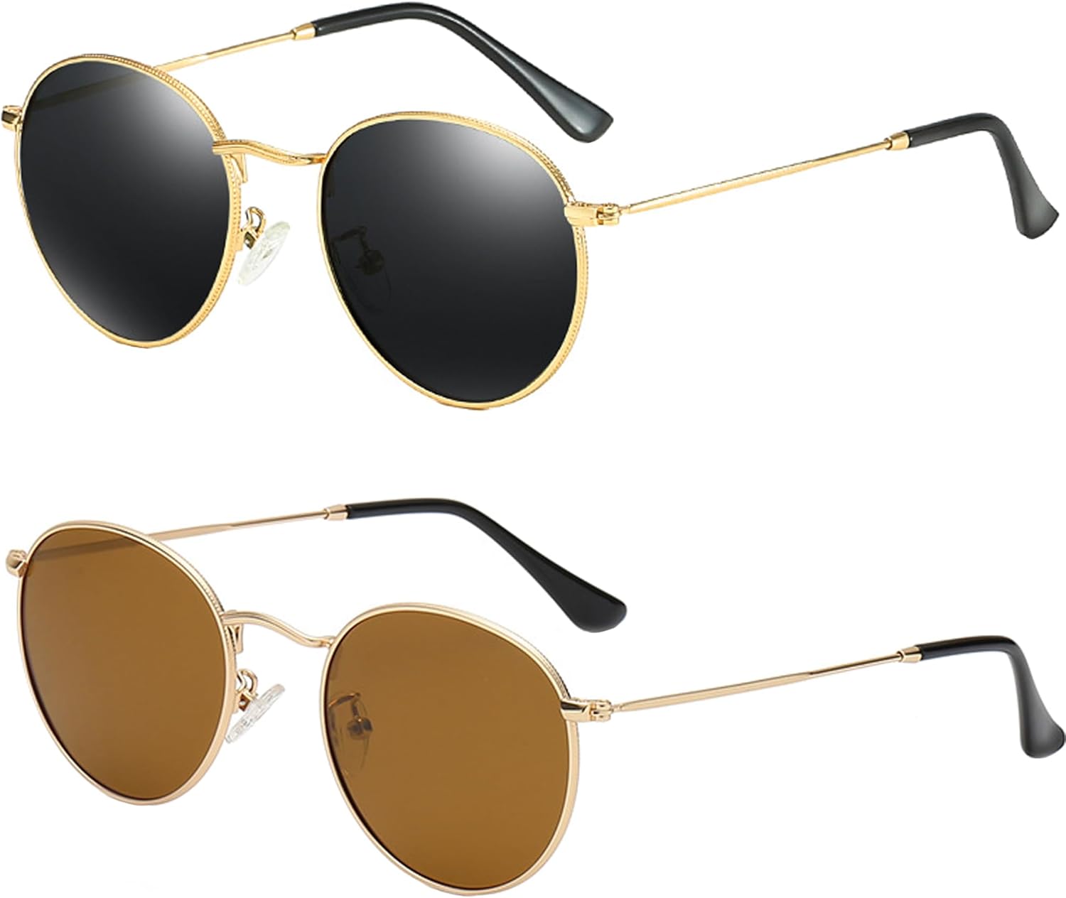 Небольшие круглые поляризованные солнцезащитные очки для женщин и мужчин, классический ретро-стиль, круглая металлическая оправа, защита от УФ-излучения Teumire, P3 Gold/Grey+gold/Brown
Небольшие круглые поляризованные солнцезащитные очки для женщин и мужчин, классический ретро-стиль, круглая металлическая оправа, защита от УФ-излучения Teumire, P3 Gold/Grey+gold/Brown