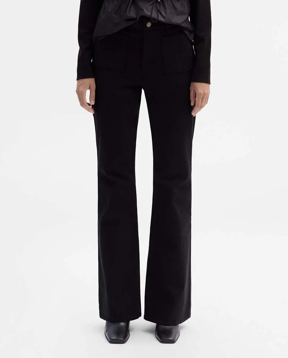 Женские расклешенные брюки с накладными карманами Simorra, черный
Женские расклешенные брюки с накладными карманами Simorra, черный