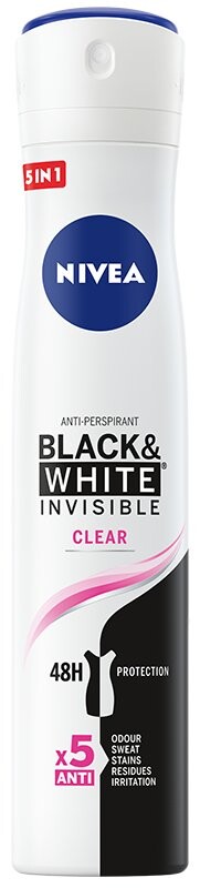 Nivea, Black&White, Женский антиперспирант, 200 мл
Nivea, Black&White, Женский антиперспирант, 200 мл
