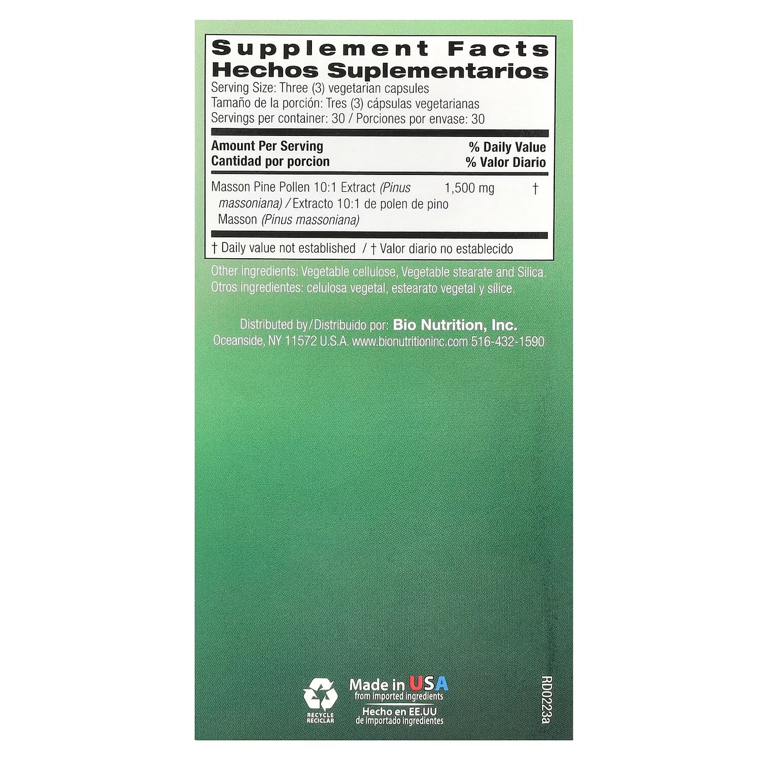 Пыльца сосны Bio Nutrition, 90 капсул
Пыльца сосны Bio Nutrition, 90 капсул