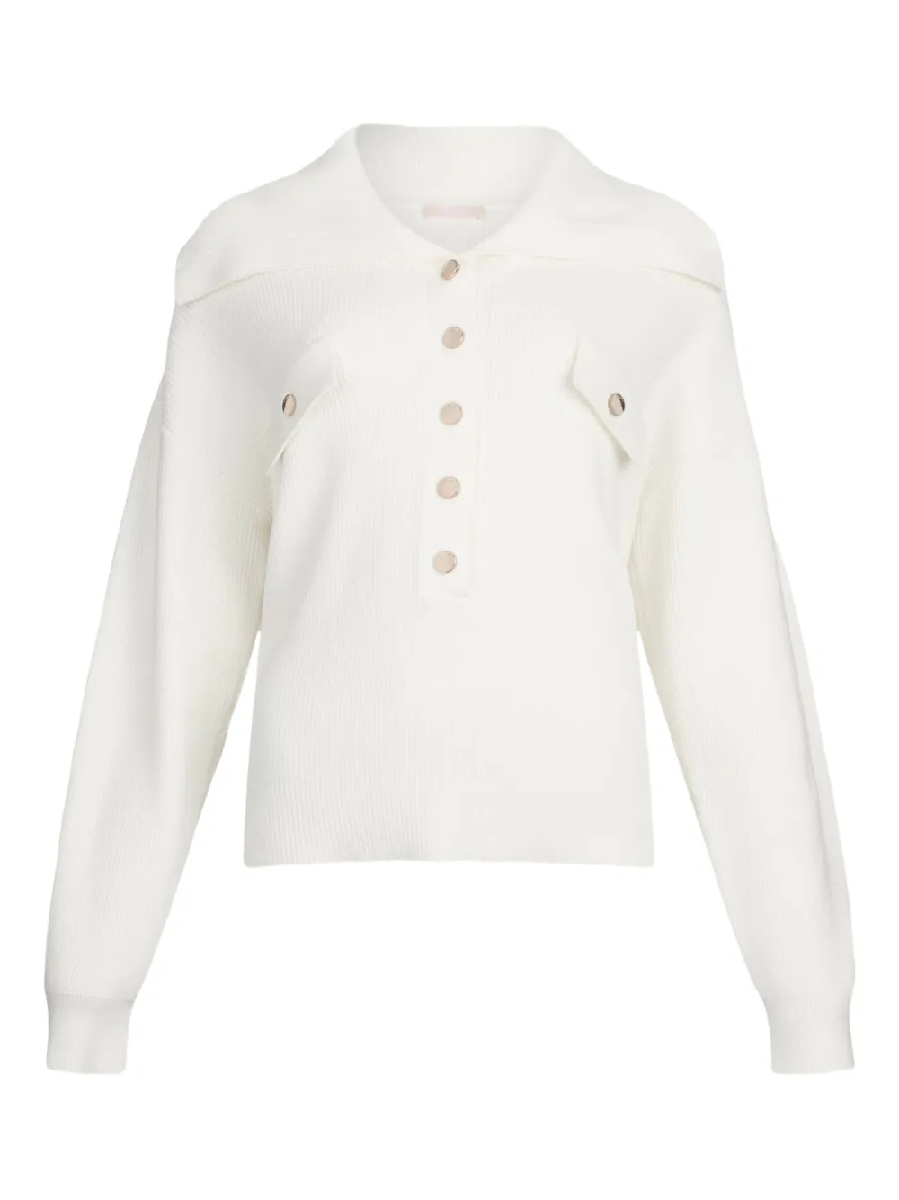 Ребристый свитер с макси-воротом LIU JO, белый
Ребристый свитер с макси-воротом LIU JO, белый