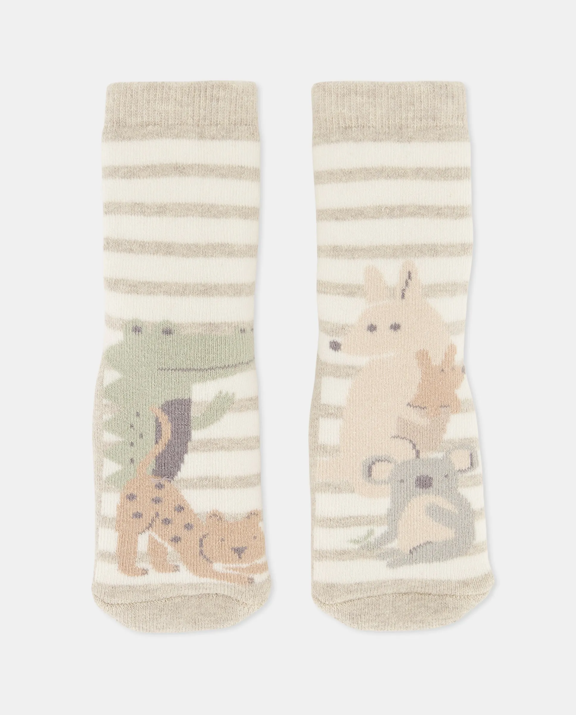 Антискользящие носочки с фантазийным принтом для девочек Cotton Juice, бежевый 
Антискользящие носочки с фантазийным принтом для девочек Cotton Juice, бежевый