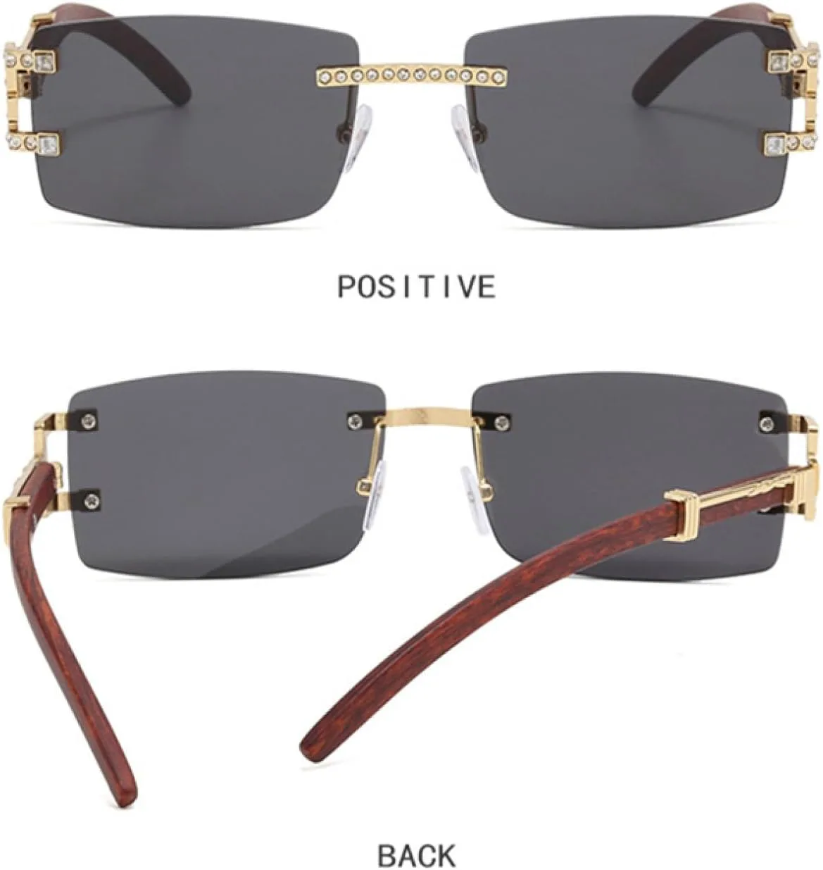 Солнцезащитные очки для женщин и мужчин, без оправы, с бриллиантами, в стиле ретро, деревянные дужки, цветные линзы, защита от УФ-излучения UV400 UATXTAU, Blue Tea
Солнцезащитные очки для женщин и мужчин, без оправы, с бриллиантами, в стиле ретро, деревянные дужки, цветные линзы, защита от УФ-излучения UV400 UATXTAU, Blue Tea