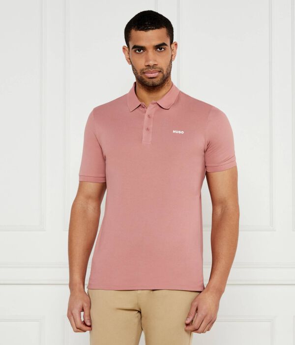 Футболка поло мужская Hugo однотонная, розовый 
Футболка поло мужская Hugo однотонная, розовый
