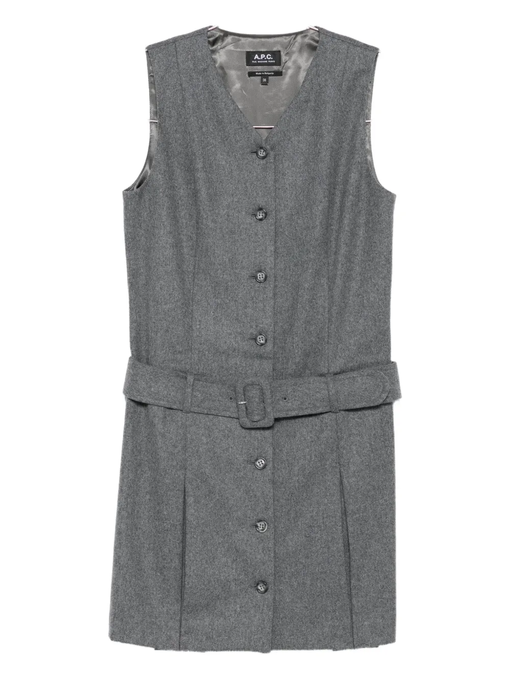 Платье на пуговицах с поясом A.P.C., серый
Платье на пуговицах с поясом A.P.C., серый