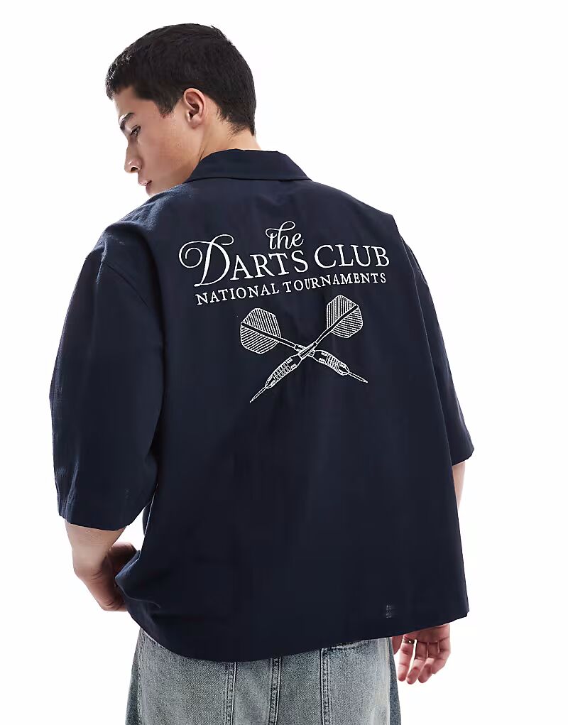 Черная рубашка свободного кроя с коротким рукавом и вышивкой на спине от ASOS DESIGN
Черная рубашка свободного кроя с коротким рукавом и вышивкой на спине от ASOS DESIGN