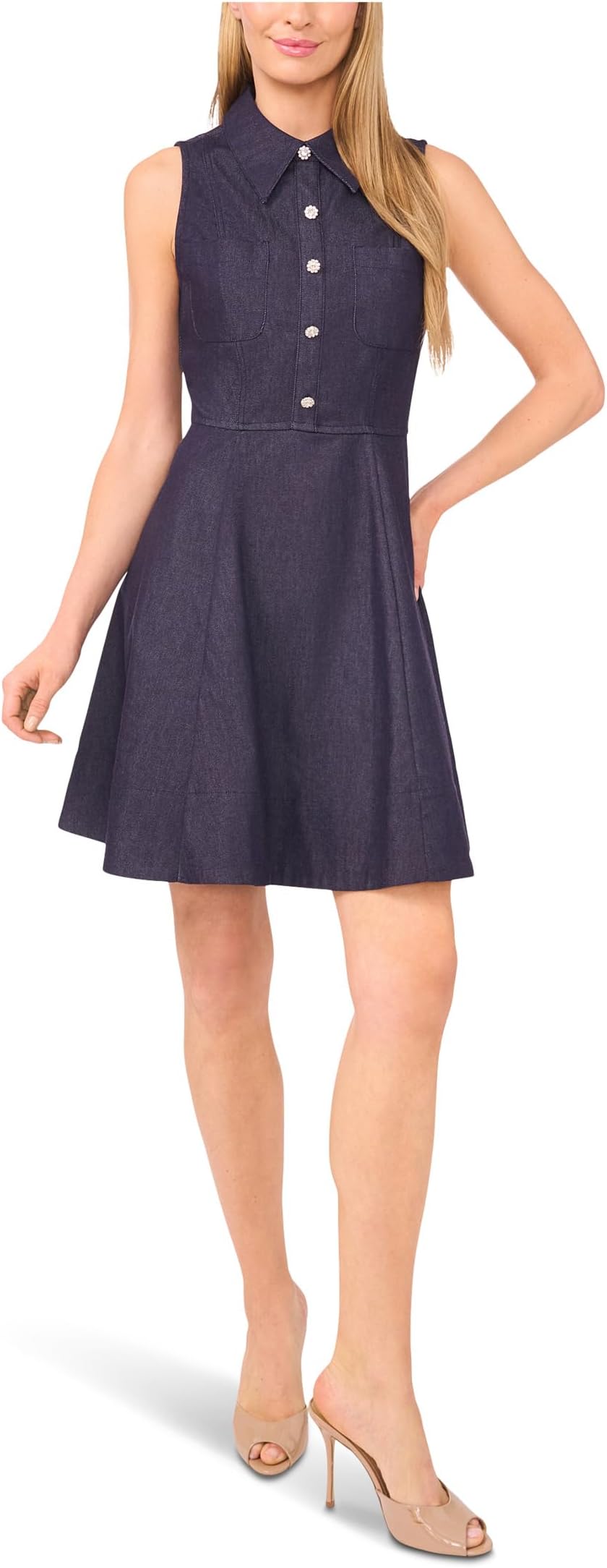 Платье CeCe Sleeveless Fit & Flare Collared Dress, Classic Navy
Платье CeCe Sleeveless Fit & Flare Collared Dress, Classic Navy