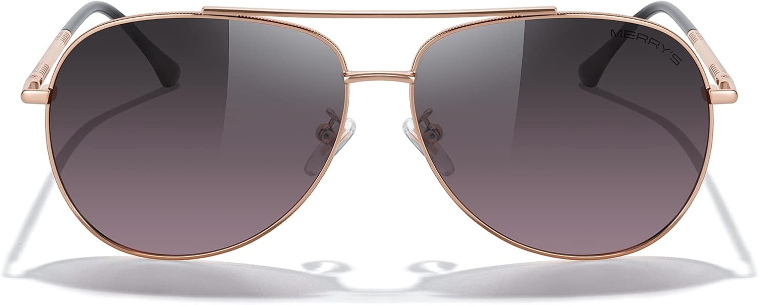 Солнцезащитные очки-авиаторы MERRY'S для женщин и мужчин, с поляризованными зеркальными линзами и футляром - поляризованные очки для вождения, 60 мм, Rose Gold Frame/Gray Purple Lens
Солнцезащитные очки-авиаторы MERRY'S для женщин и мужчин, с поляризованными зеркальными линзами и футляром - поляризованные очки для вождения, 60 мм, Rose Gold Frame/Gray Purple Lens