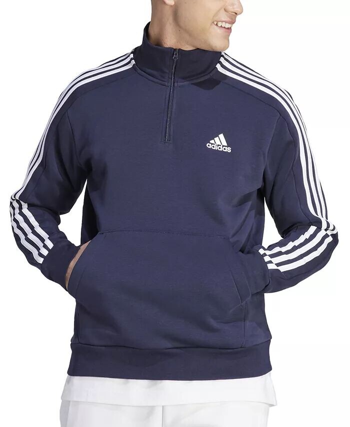 Мужской флисовый свитшот с 3 полосками и молнией до четверти Essentials adidas, синий
Мужской флисовый свитшот с 3 полосками и молнией до четверти Essentials adidas, синий