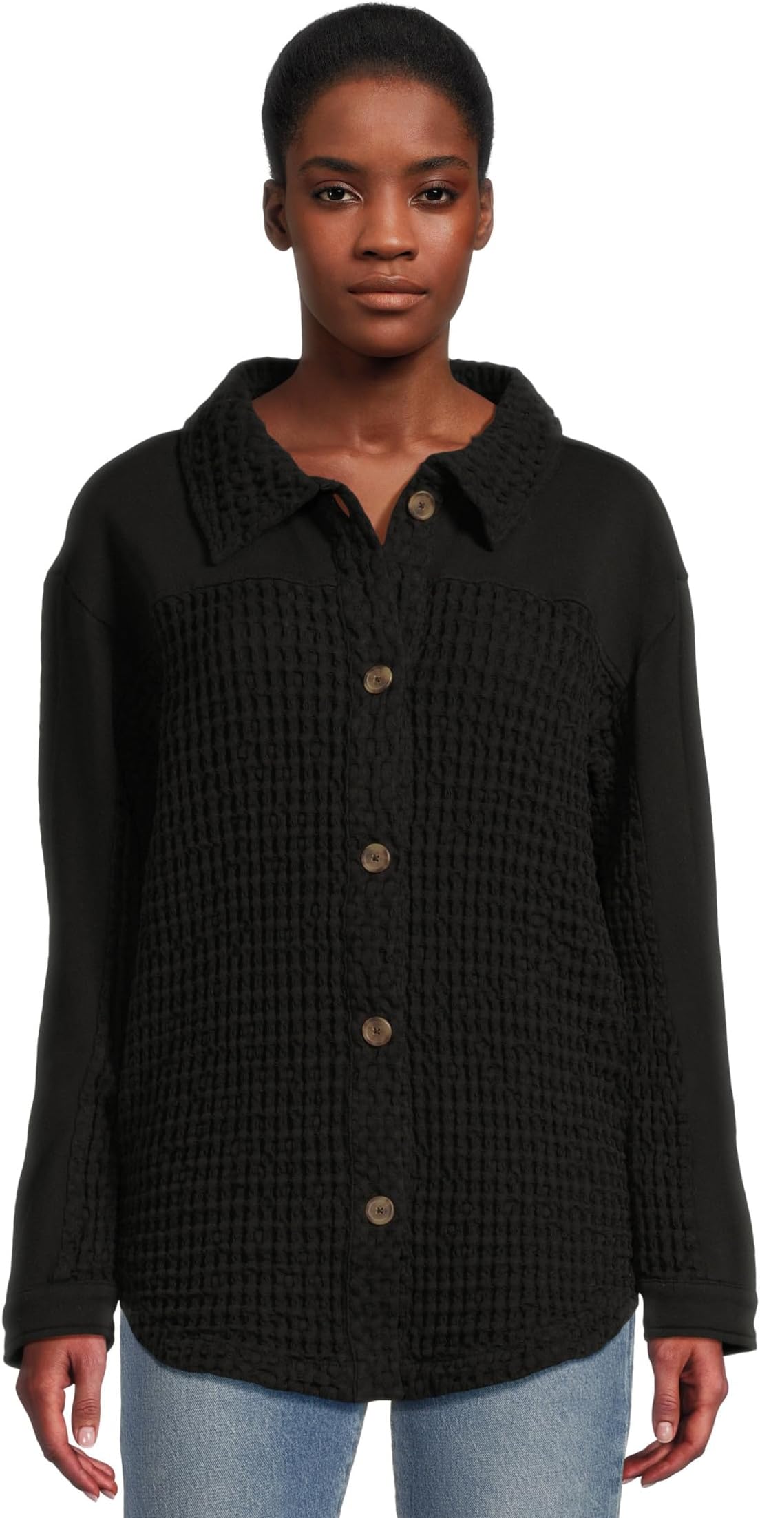 Женская блузка с длинными рукавами и комбинированной отделкой Mod-o-doc, Black
Женская блузка с длинными рукавами и комбинированной отделкой Mod-o-doc, Black