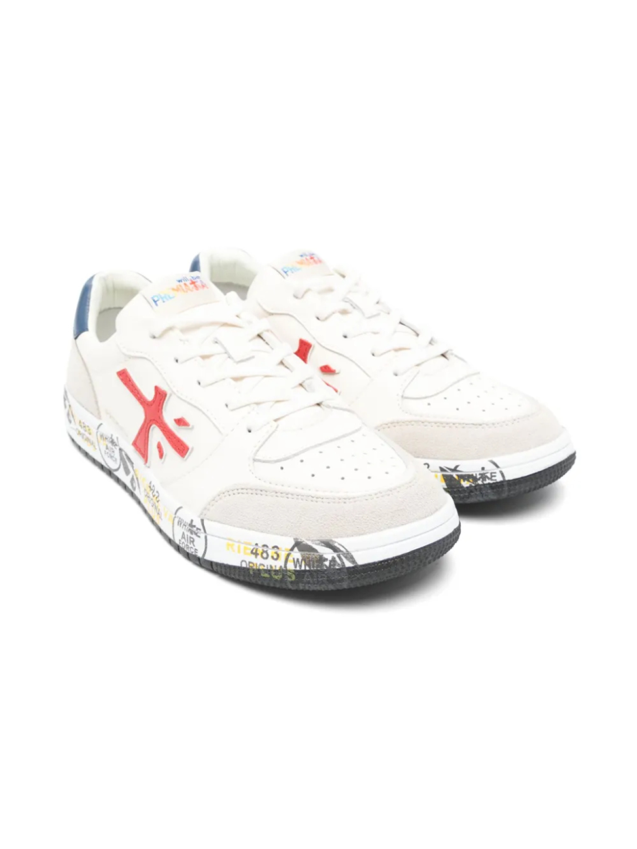 Кроссовки с замшевыми вставками Premiata Kids, белый 
Кроссовки с замшевыми вставками Premiata Kids, белый