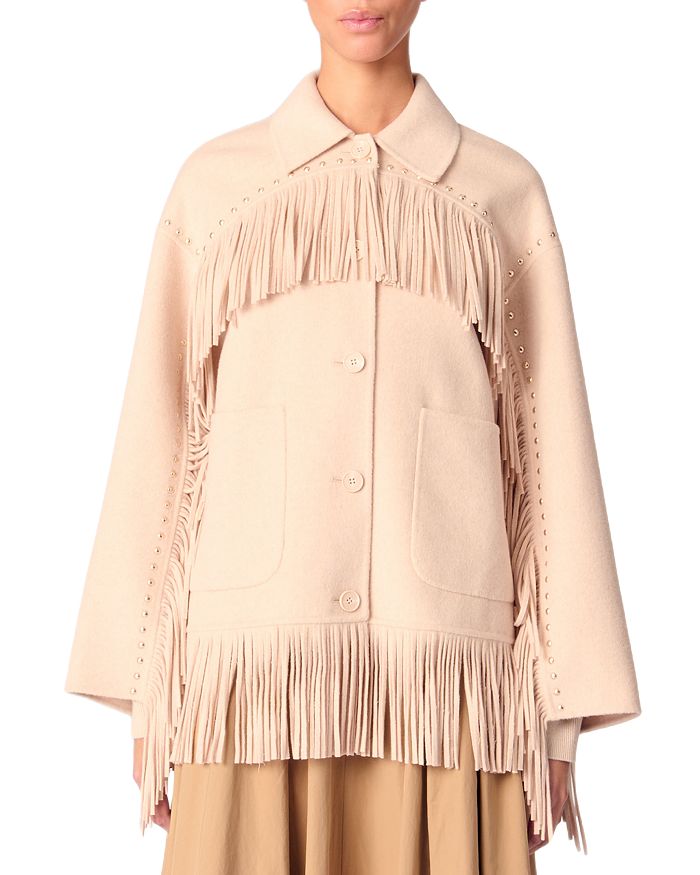 Двубортное пальто с бахромой Maje, коричневый/бежевый
Двубортное пальто с бахромой Maje, коричневый/бежевый