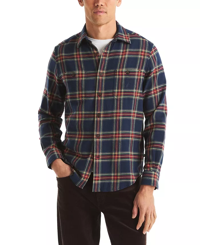 Мужская фланелевая рубашка с длинным рукавом в клетку с эффектом стрейч Nautica, синий
Мужская фланелевая рубашка с длинным рукавом в клетку с эффектом стрейч Nautica, синий