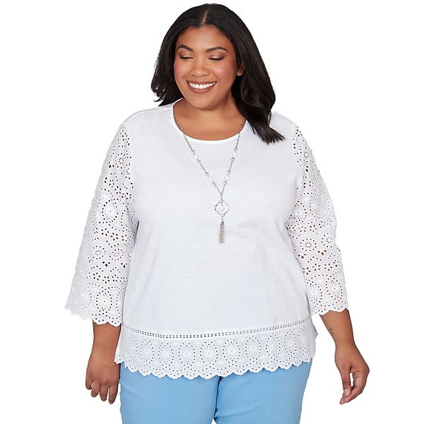 Топ с люверсами и ожерельем Plus size Alfred Dunner, White
Топ с люверсами и ожерельем Plus size Alfred Dunner, White