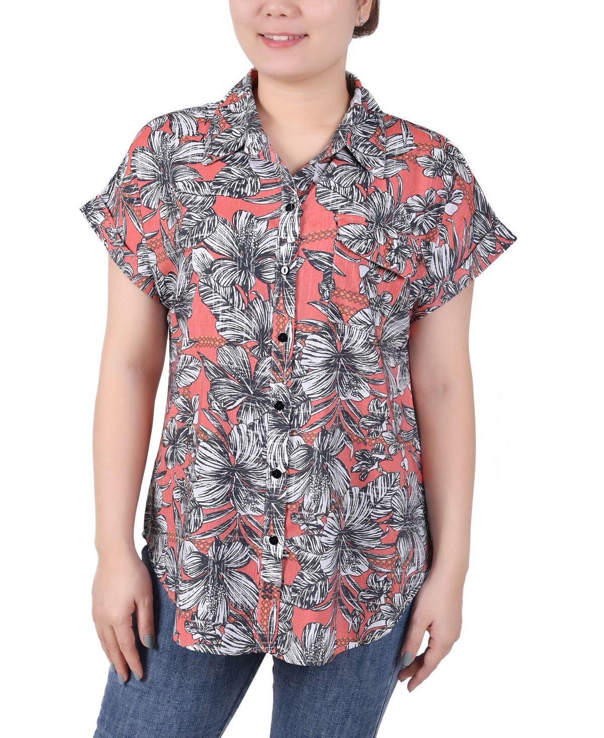 Блузка на пуговицах с короткими рукавами Petite Petite NY Collection
Блузка на пуговицах с короткими рукавами Petite Petite NY Collection