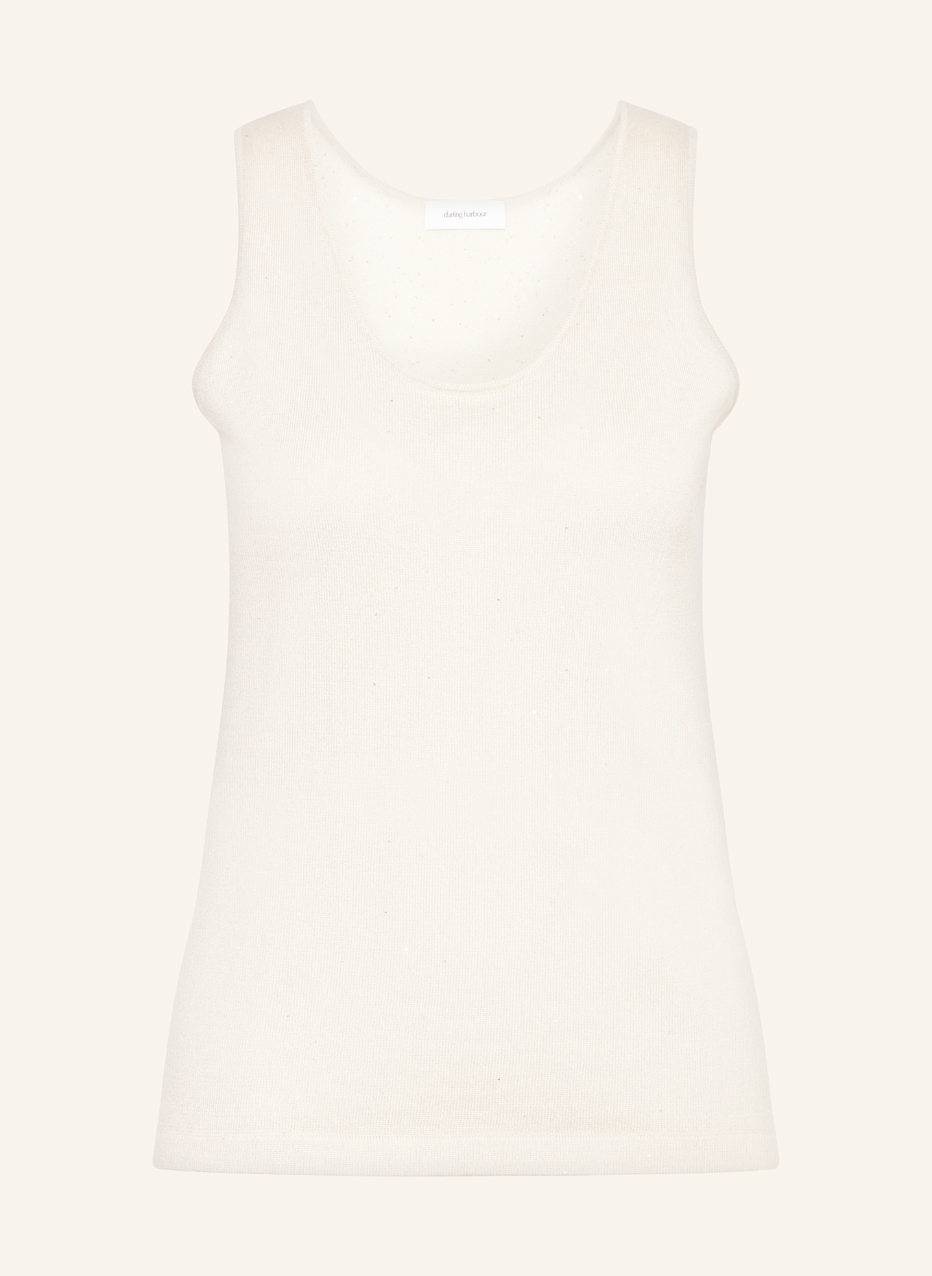 Вязаный топ с блестящей пряжей Darling Harbour, бежевый 
Вязаный топ с блестящей пряжей Darling Harbour, бежевый