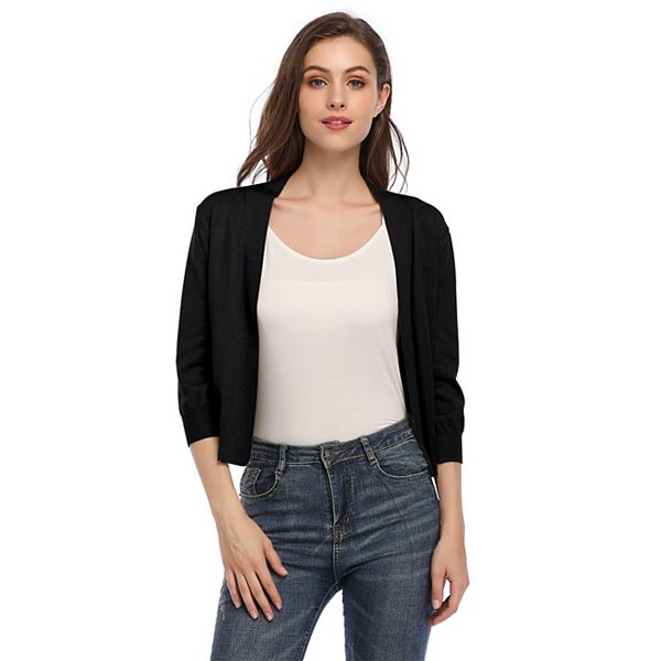 Женский укороченный кардиган 3/4 рукава с открытой передней частью Maxxis Merch, Black
Женский укороченный кардиган 3/4 рукава с открытой передней частью Maxxis Merch, Black