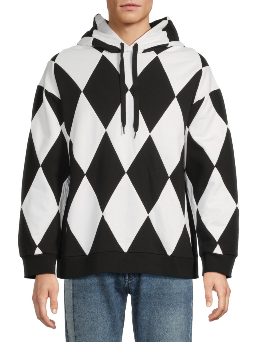 Хлопковая толстовка с геометрическим принтом Valentino, черный/белый
Хлопковая толстовка с геометрическим принтом Valentino, черный/белый