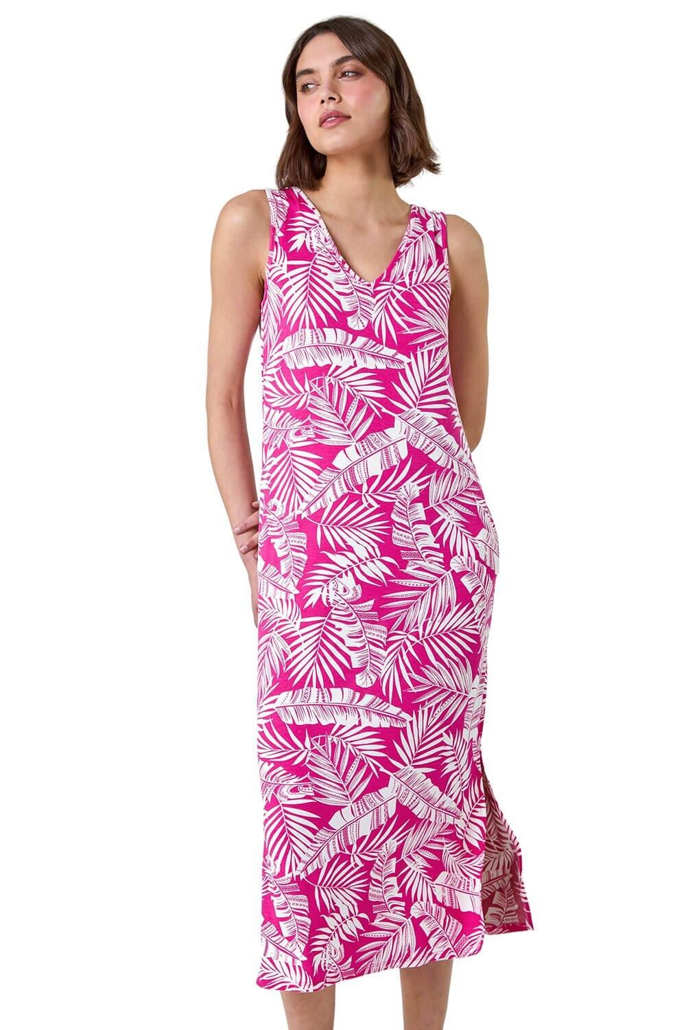 Платье миди стрейч с принтом листьев Roman, розовый
Платье миди стрейч с принтом листьев Roman, розовый