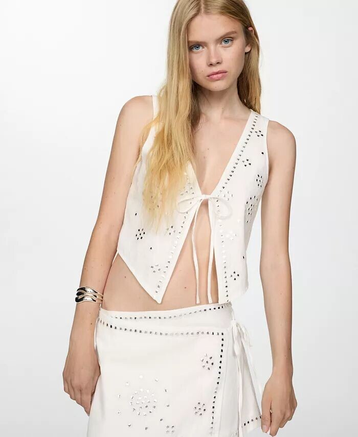 Женская мини-юбка со стразами и бантом MANGO, белый
Женская мини-юбка со стразами и бантом MANGO, белый