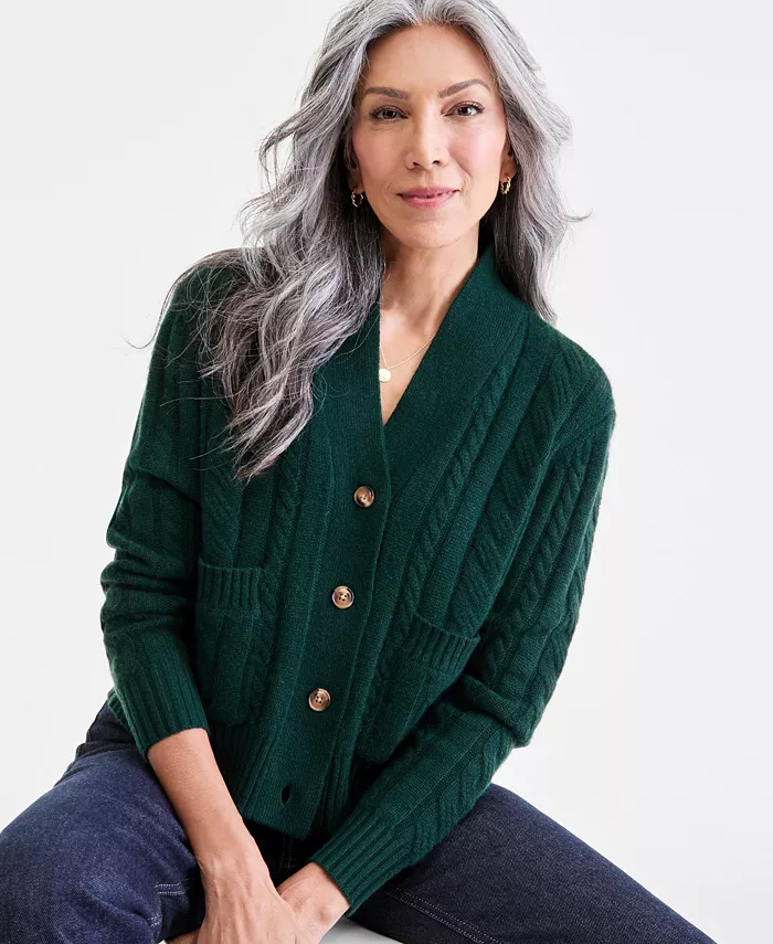 Женский укороченный кардиган из 100% кашемира Charter Club, зеленый
Женский укороченный кардиган из 100% кашемира Charter Club, зеленый