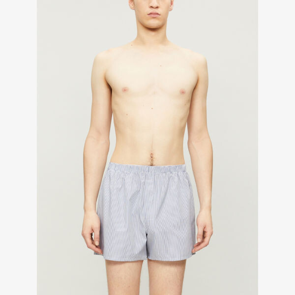 Хлопковые боксеры свободного кроя в тонкую полоску Sunspel, белый
Хлопковые боксеры свободного кроя в тонкую полоску Sunspel, белый
