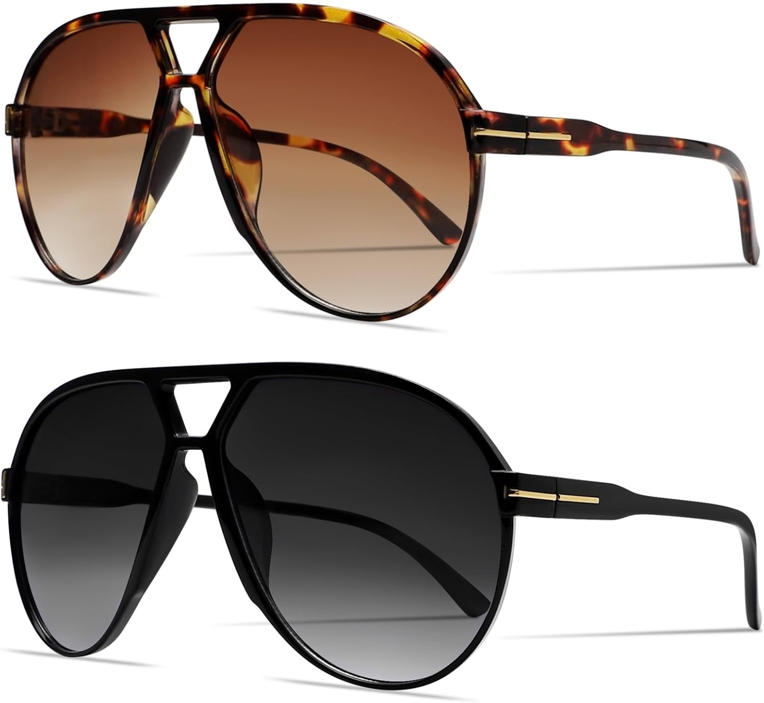 Ретро-солнцезащитные очки-авиаторы для женщин и мужчин, большие, классические, винтажные, в стиле 70-х, модные, не спутываются, квадратные, солнцезащитные очки-авиаторы GUVIVI, 2 Pack Gradient Black+tortoise
Ретро-солнцезащитные очки-авиаторы для женщин и мужчин, большие, классические, винтажные, в стиле 70-х, модные, не спутываются, квадратные, солнцезащитные очки-авиаторы GUVIVI, 2 Pack Gradient Black+tortoise