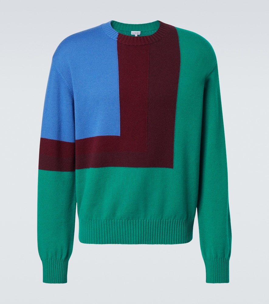 Свитер из шерсти Albers с цветными блоками и интарсией Loewe, Green/Red/Multicolor
Свитер из шерсти Albers с цветными блоками и интарсией Loewe, Green/Red/Multicolor