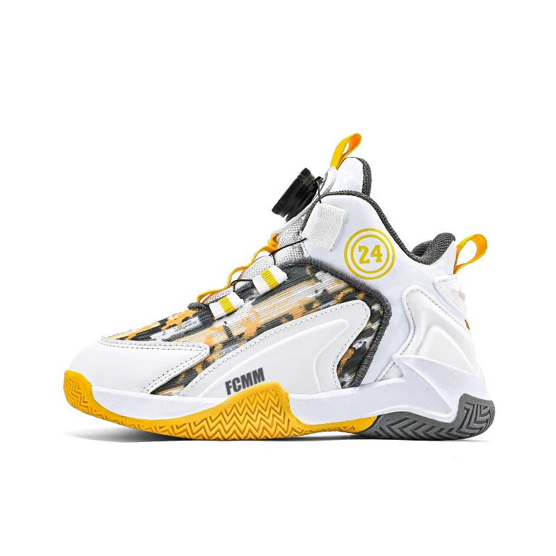 Баскетбольные кроссовки для детей и подростков с противоскользящей амортизацией FCMM, белый/золотой
Баскетбольные кроссовки для детей и подростков с противоскользящей амортизацией FCMM, белый/золотой