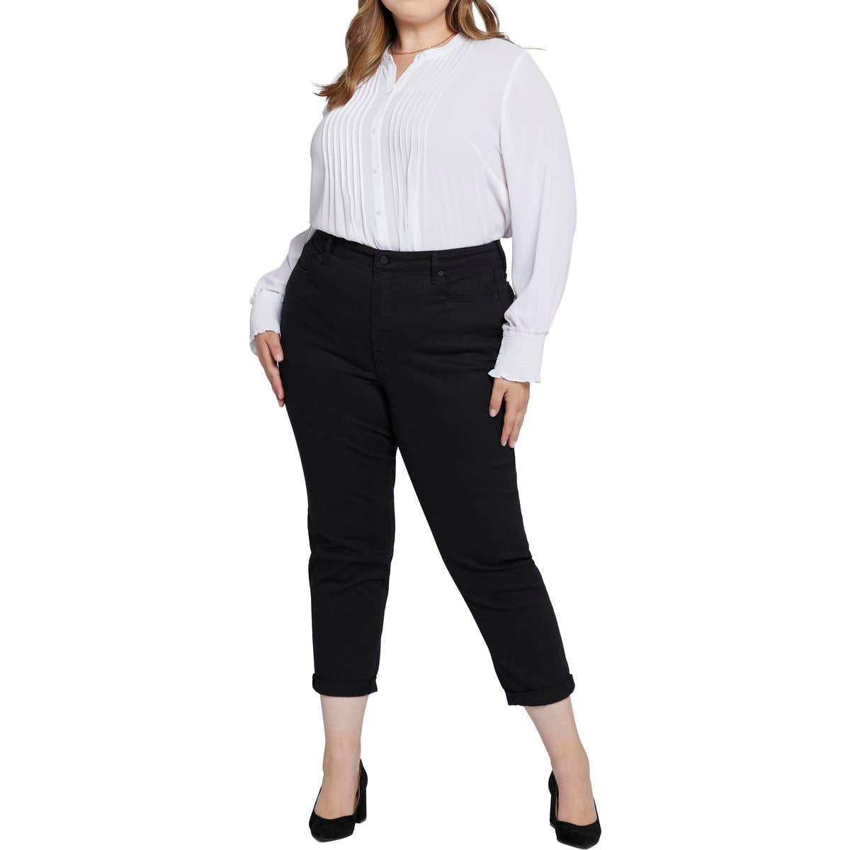 Plus Margot Girlfriend Женские джинсы с завышенной талией и эффектом стройнящего силуэта, прямые NYDJ, черный
Plus Margot Girlfriend Женские джинсы с завышенной талией и эффектом стройнящего силуэта, прямые NYDJ, черный