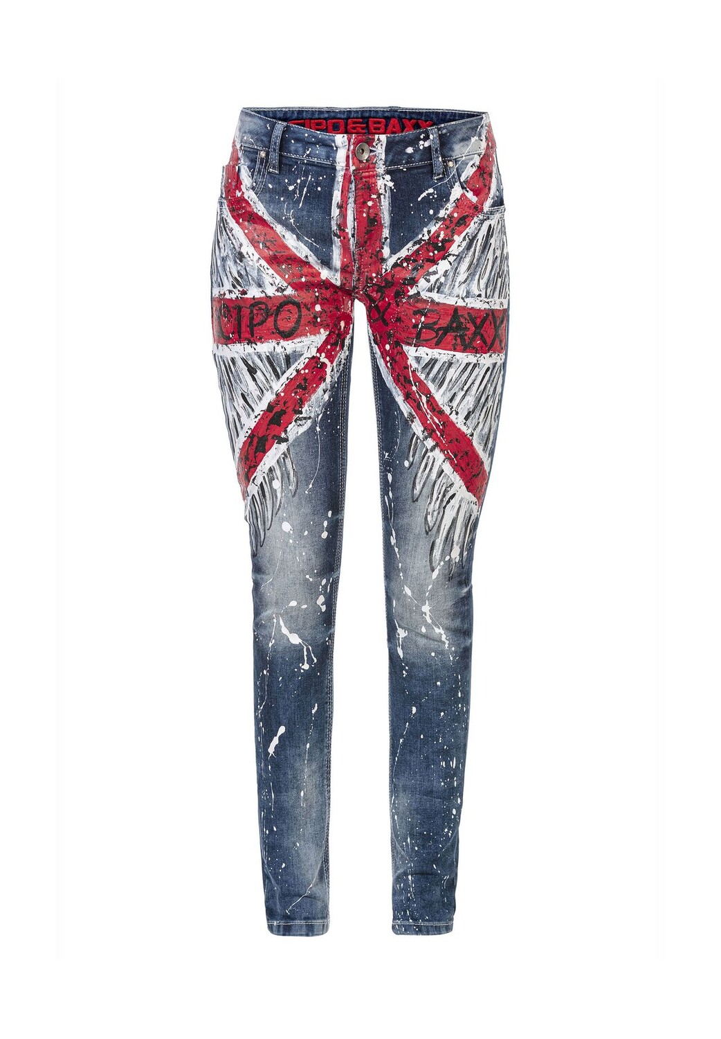 Джинсы модного дизайна, расписанного вручную CIPO & BAXX, синий 
Джинсы модного дизайна, расписанного вручную CIPO & BAXX, синий