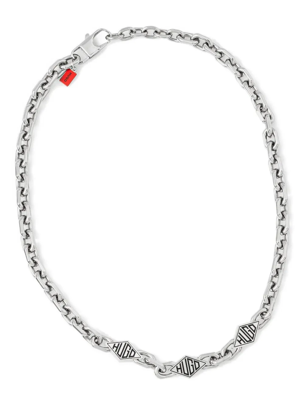 Ожерелье с логотипом в виде звеньев цепи HUGO, серебяный
Ожерелье с логотипом в виде звеньев цепи HUGO, серебяный