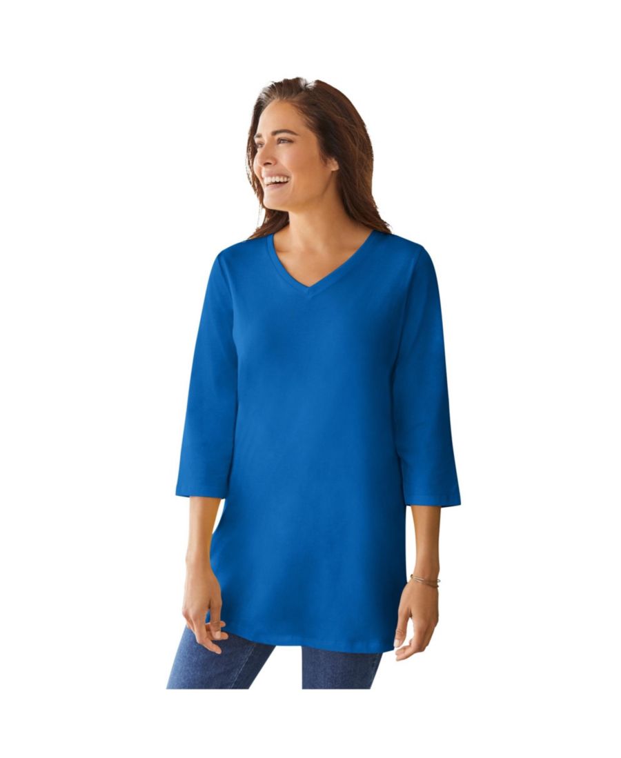 Туника больших размеров с рукавами три четверти и V-образным вырезом Woman Within, Bright cobalt
Туника больших размеров с рукавами три четверти и V-образным вырезом Woman Within, Bright cobalt