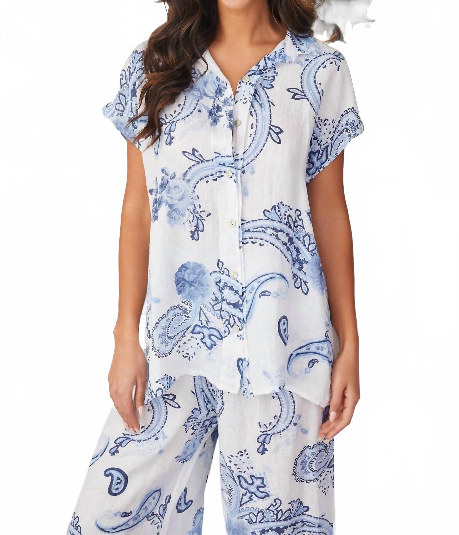 Топ без рукавов с застежкой на пуговицы и узором пейсли синего цвета Milio Milano
Топ без рукавов с застежкой на пуговицы и узором пейсли синего цвета Milio Milano