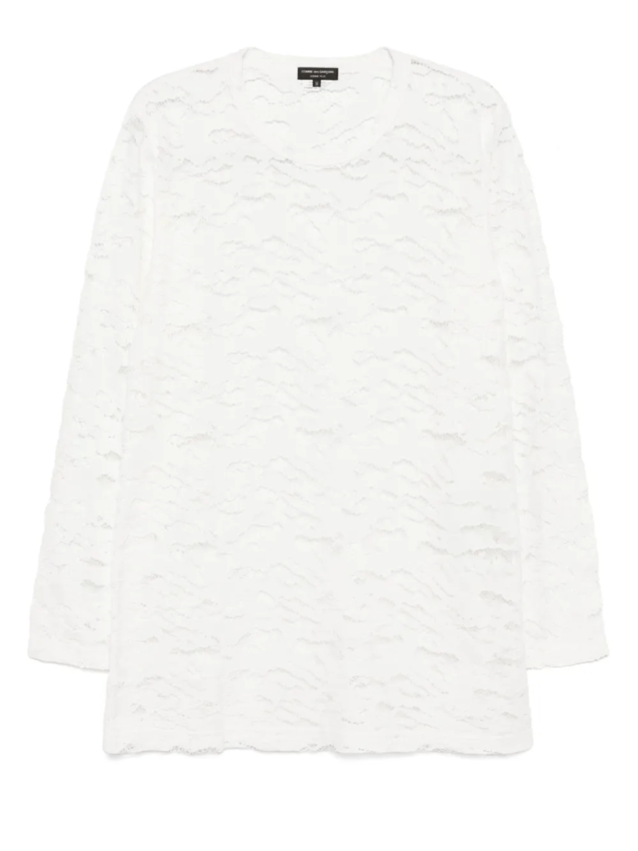 Футболка с кружевной вышивкой Comme des Garçons Homme Plus, белый 
Футболка с кружевной вышивкой Comme des Garçons Homme Plus, белый