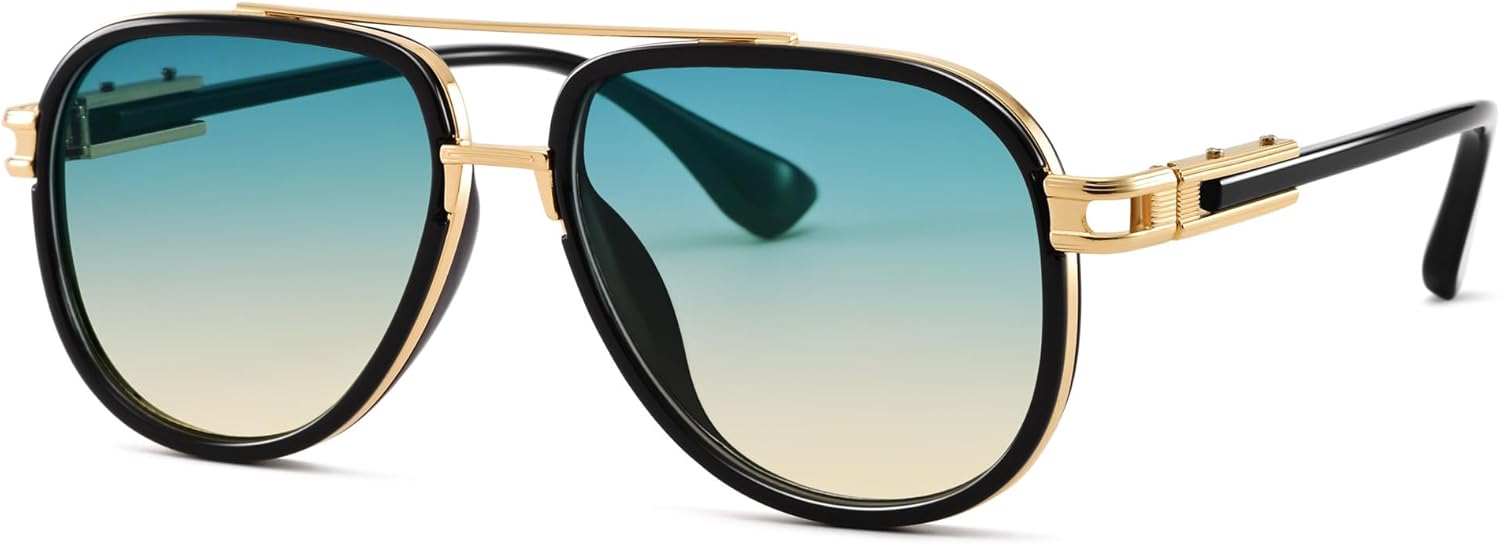 Классические квадратные солнцезащитные очки-авиаторы Pro Acme для мужчин и женщин - роскошная металлическая оправа с двойной перемычкой - винтажные очки для вождения, Black/Green-yellow
Классические квадратные солнцезащитные очки-авиаторы Pro Acme для мужчин и женщин - роскошная металлическая оправа с двойной перемычкой - винтажные очки для вождения, Black/Green-yellow